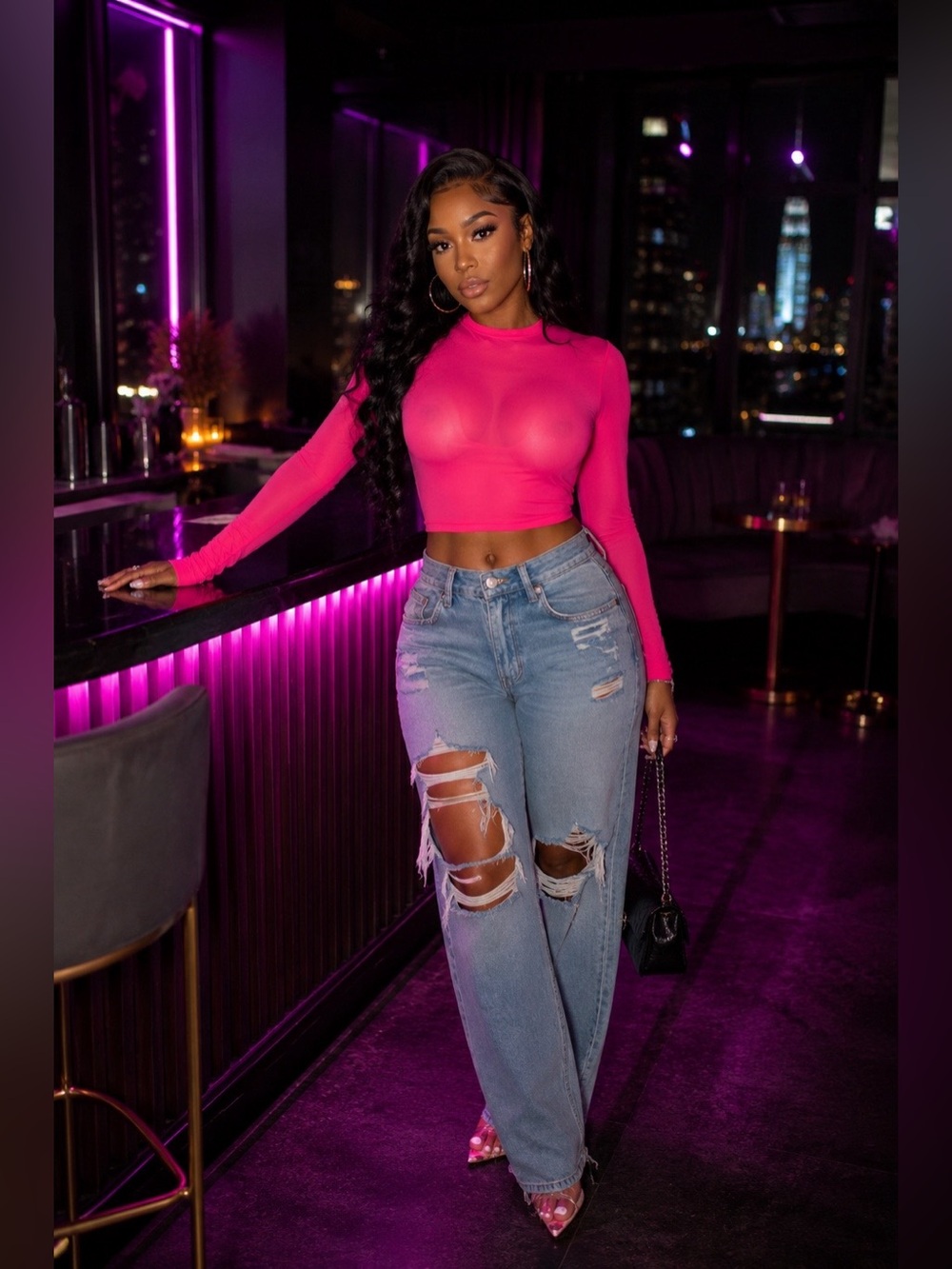 Mona Baddie Mesh Crop Top